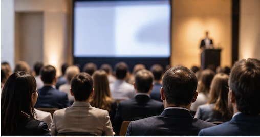 Audience professionnelle lors d’une présentation