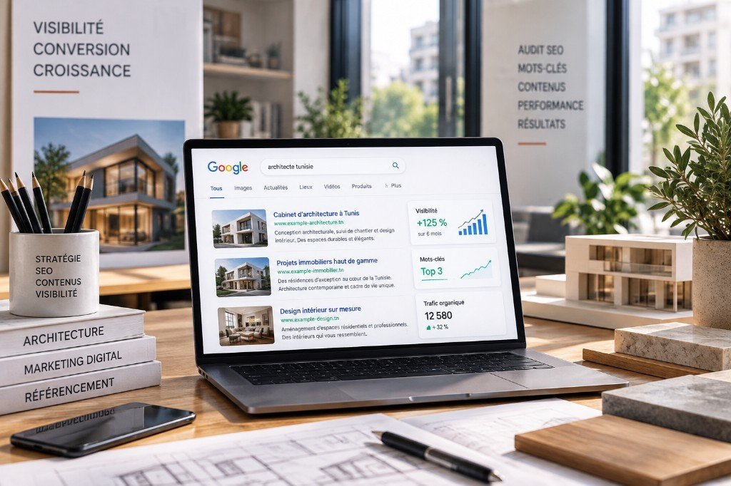 Résultats Google pour une recherche d’architecte en Tunisie