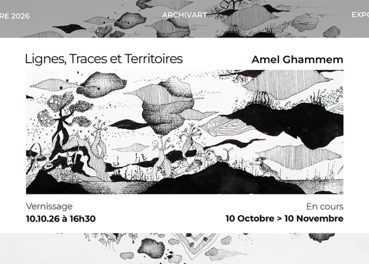 Lignes, traces et territoires Exposition personnelle de l&rsquo;artiste Amel Ghammem